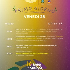 Il programma della sagra del carciofo 2025