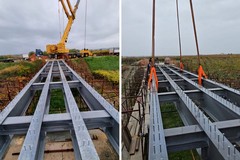 Manutenzione straordinaria del ponte sul derivativo Ofantino: varata la nuova struttura metallica